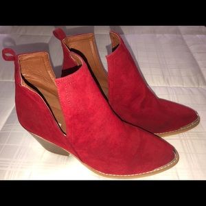 Red cropped booties